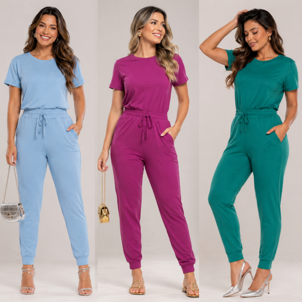Conjunto Em Suede Light Calça Jogger Blusa Básica Confortável Enfermagem Fardamento Vendedora Esteticista