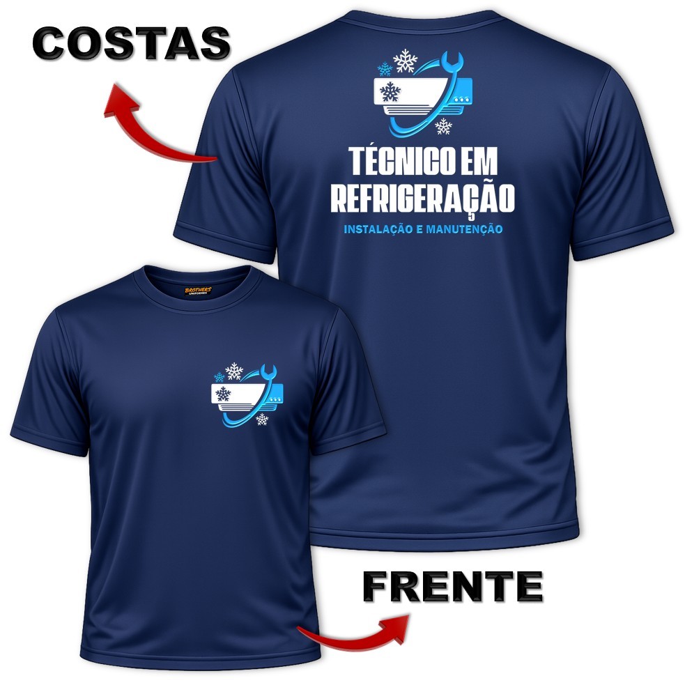 KIT COM 3 Camisas Camisetas Uniforme Masculino Profissional TÉCNICO EM REFRIGERAÇÃO Ar Condicionado Geladeiras Dry Fit — imagem 2 de 2