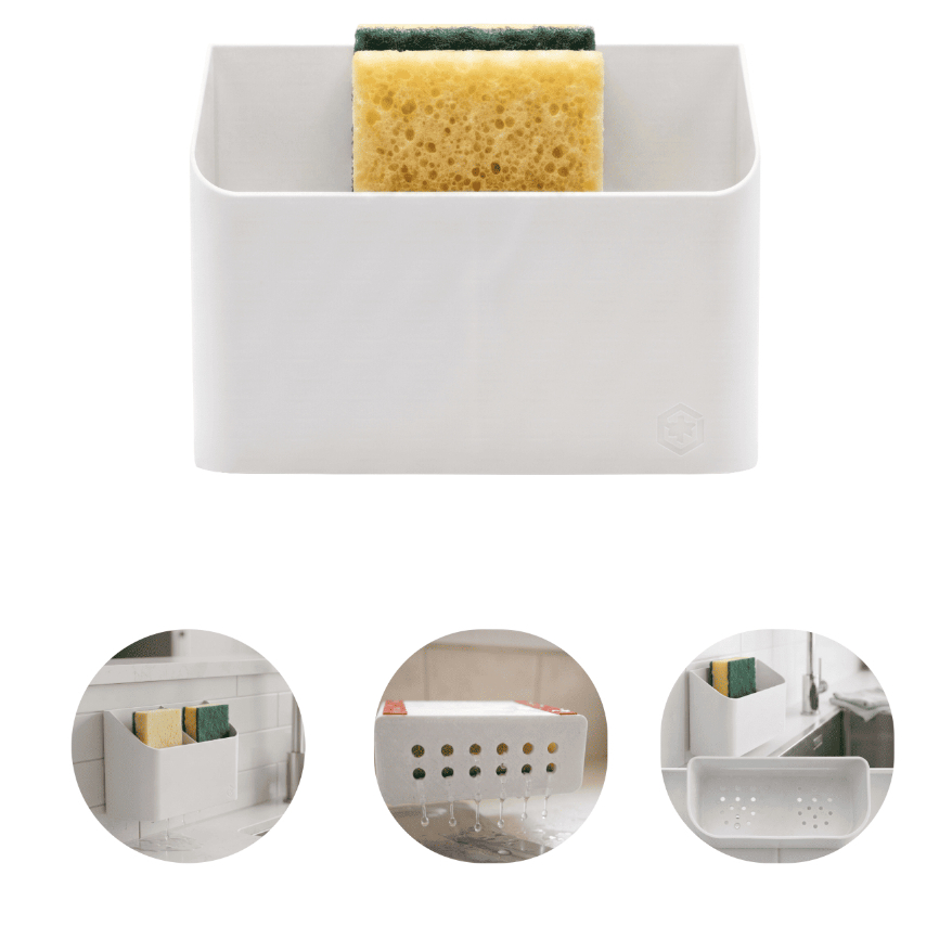Suporte Para Esponja De Cozinha Com Fita Dupla Face E Drenagem De Água Para Pia