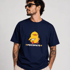 Camiseta Patinho Psicopato Engraçada Geek Meme Divertida Unissex 100% Algodão Presente Criativo