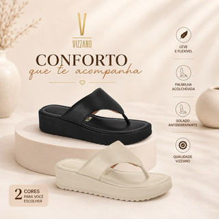 Chinelo Tamanco Vizzano Plataforma Flatform Feminino Original Confortável Casual Dia a Dia