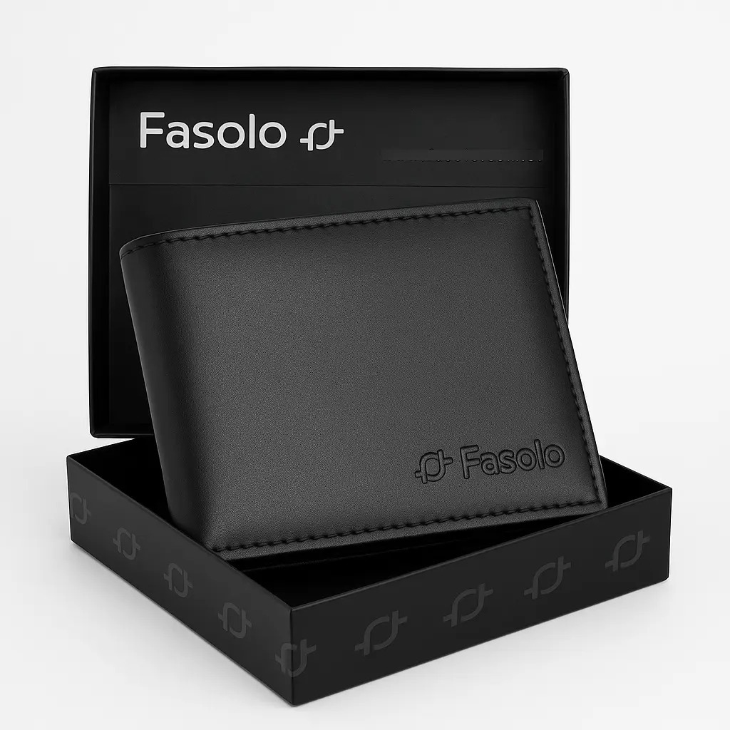 Carteira Masculina Slim Fasolo Couro Legítimo Moderna Porta-Cartões | Presente