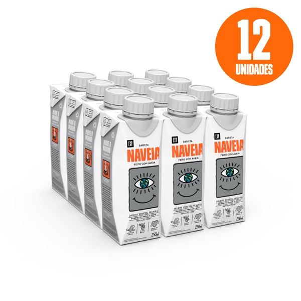 Pack 12x Leite Naveia Barista 250ml Sem lactose Sem glúten