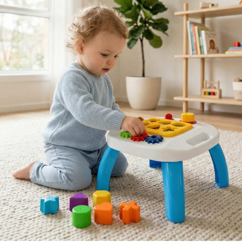 Mesa Didática Infantil Educativa Colorida - Diversão Segura e Independente | Montessori | QUEEN SHOP