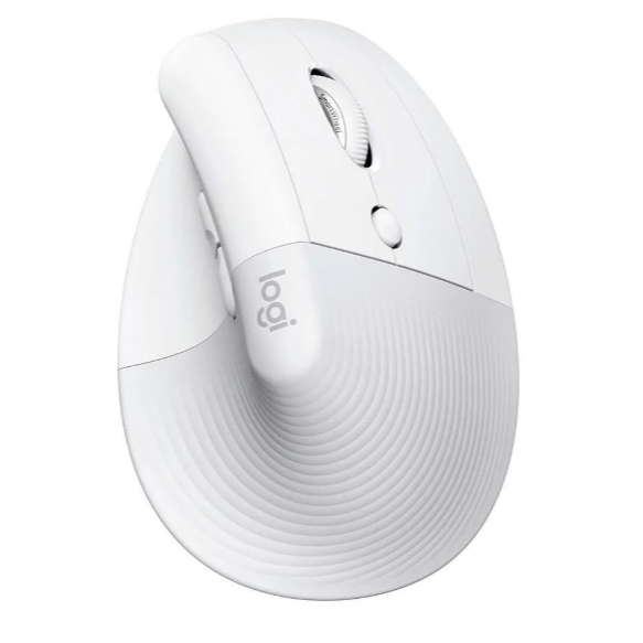 Mouse Sem Fio Logitech Lift, 4000 DPI, 6 Botões, Bluetooth, Ergonômico, USB, Branco