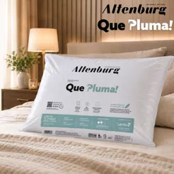 Travesseiro Toque de Plumas Altenburg Suporte Médio Toque Macio Antialérgico Hotel 50cmx70cm