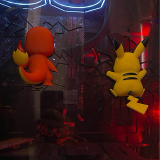 Pikachu de Parede - Decoração Geek com Efeito de Rachadura