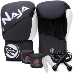 Kit Mma Boxe e Muay Thai Naja Extreme + 2 bandagens + Protetor Bucal + Corda extra Sortida Profissional Treinos Intensos