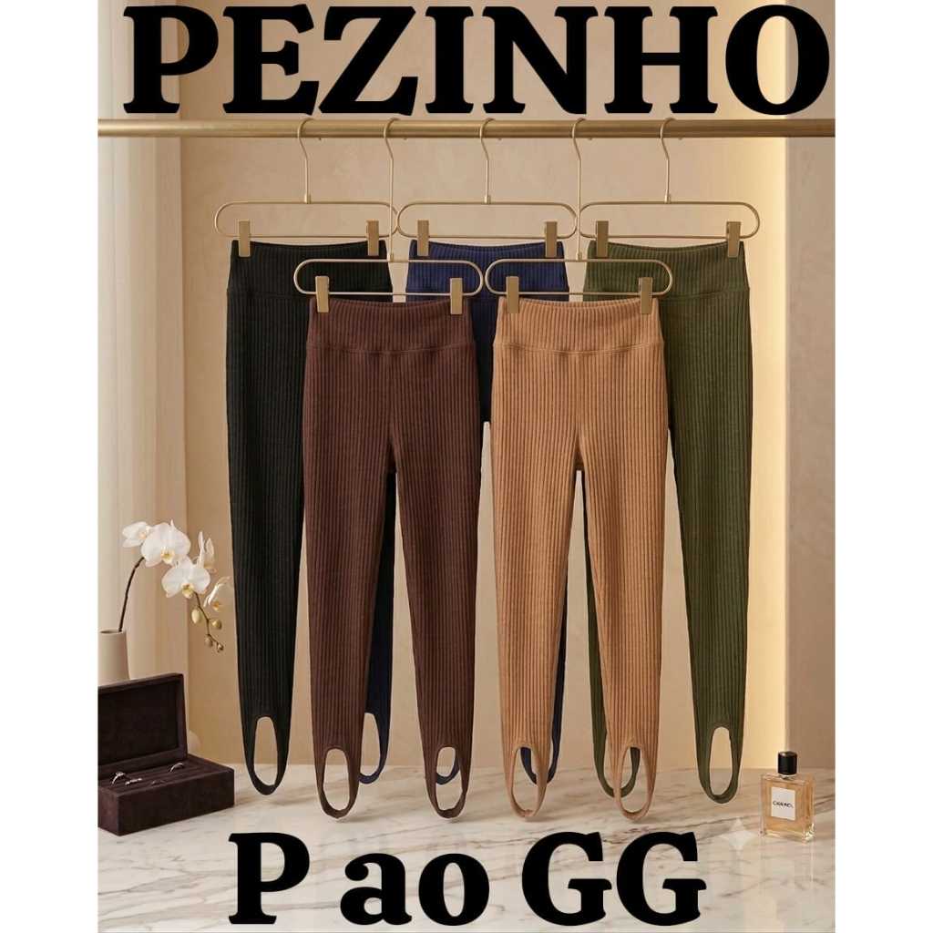 Calça Legging Feminina Pezinho Modeladora Estilo Skinny Tendência Tecido Premium