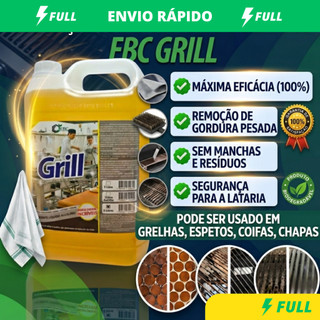 Desincrustante Alcalino Limpa Grill EBC 1L ou 5L - Desengordurante Profissional para Chapas Coifas Fornos Grelhas