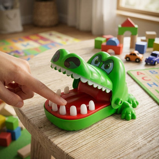 Jogo Jacaré Morde Dedo Crocodilo Dentista Brinquedo Infantil Interativo Divertido De Mesa Crianças Não Usa Pilha