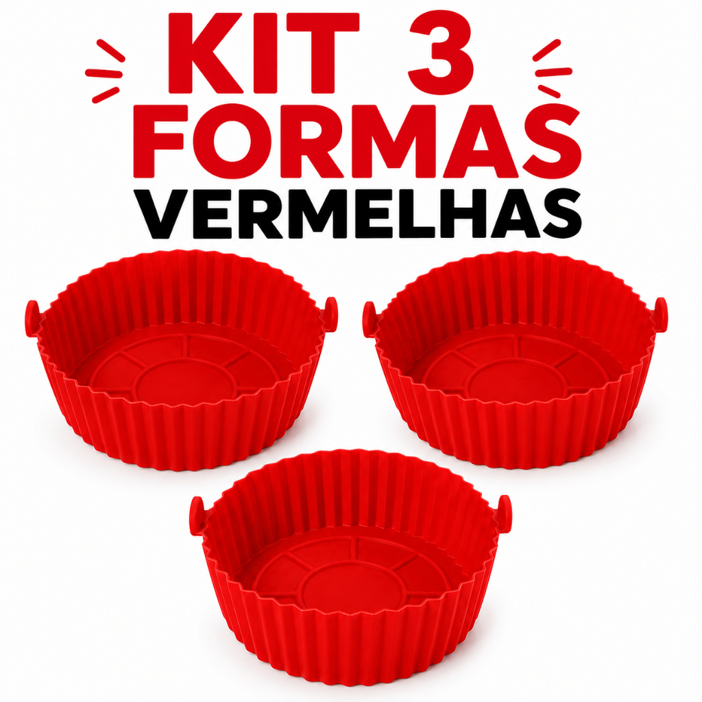 【OFERTA RELÂMPAGO】Kit Formas Silicone para Air Fryer Antiaderente Reutilizável Forno Microondas