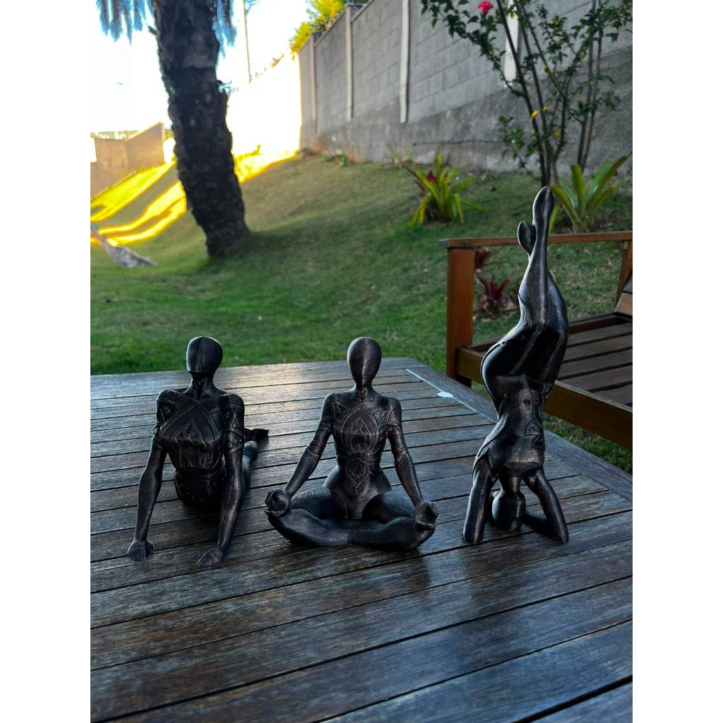 Imagem 3 Esculturas Decorativas Yoga | Estátua Zen para Sala, Escritório e Decoração
