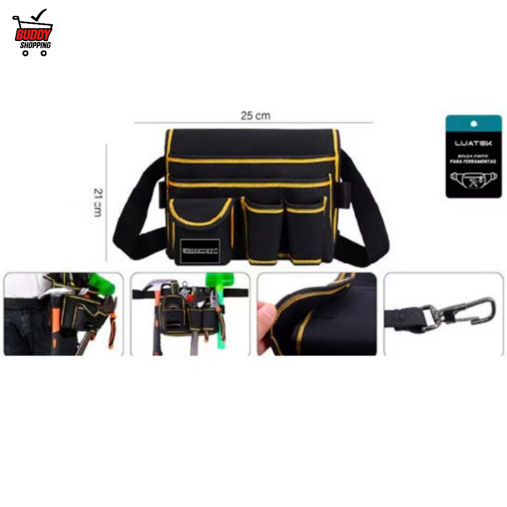 Bolsa Para Ferramentas De Cintura Luatek 25x21 Tecido Oxford Reforçado