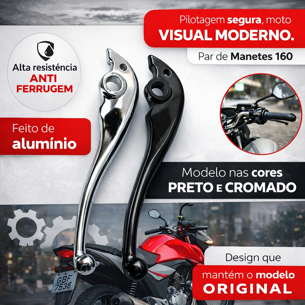 MANETES CROMADOS FAN 160 2025 START 160 2025 CARGO 160 2025 ALUMINIUM · foto 2