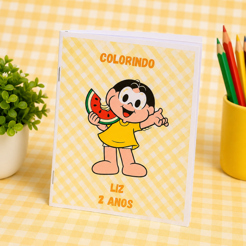 Kit Livrinho Colorir Pintar Magali Lembrancinha Personalizado Festa Infantil Aniversário