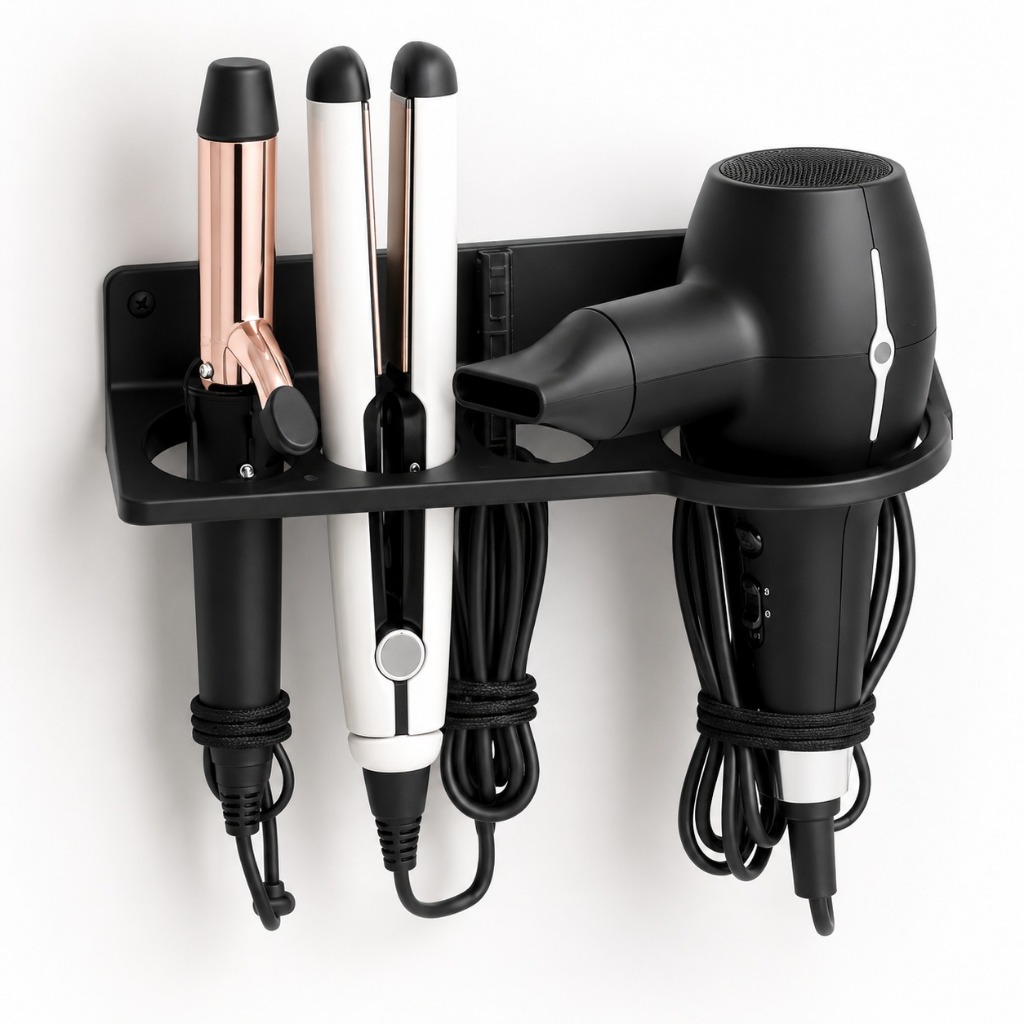Suporte De Parede Multifuncional Chapinha Babyliss Secador De Cabelo Organizador De Salão Banheiro
