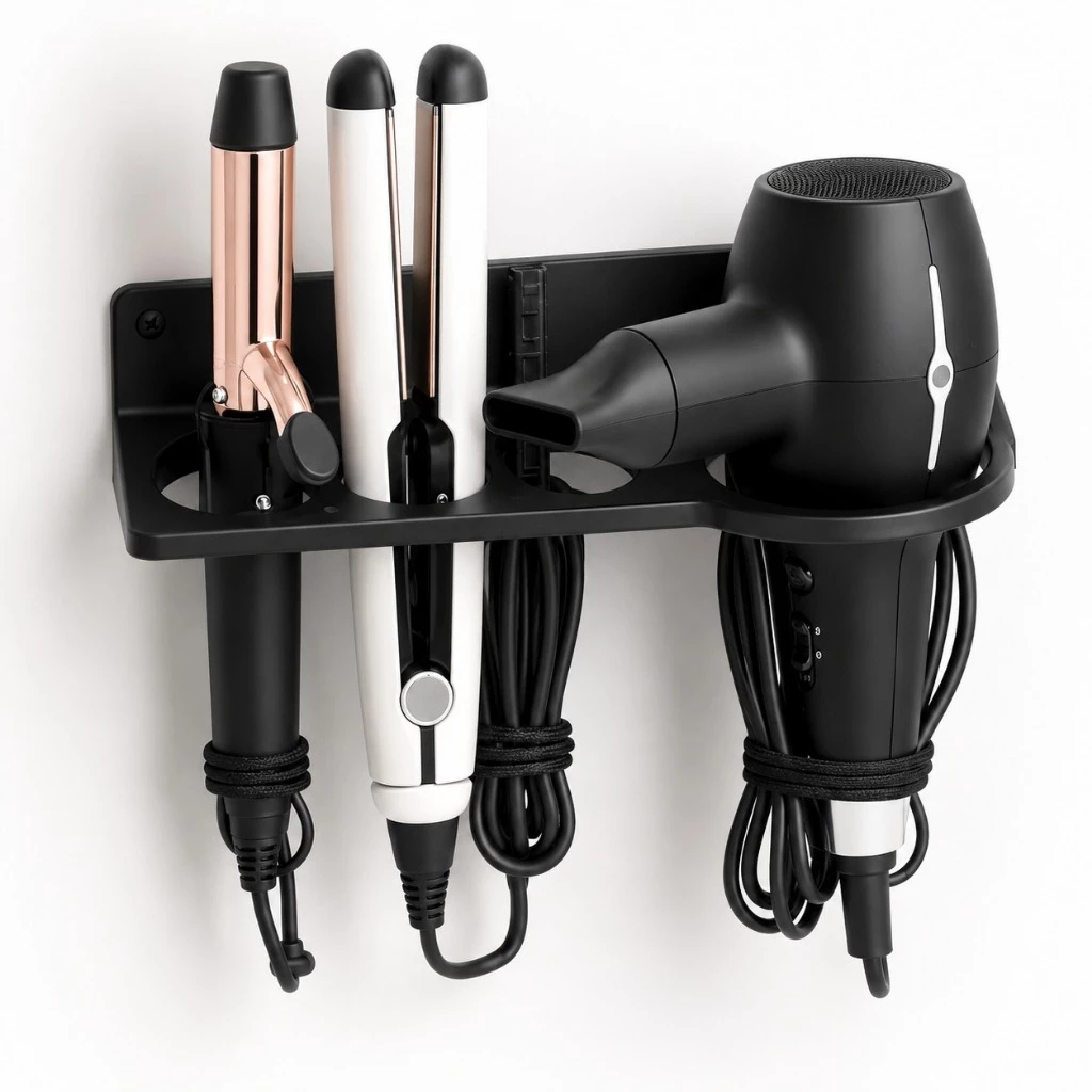 Suporte De Parede Multifuncional Chapinha Babyliss Secador De Cabelo Organizador De Salão Banheiro — imagem 1