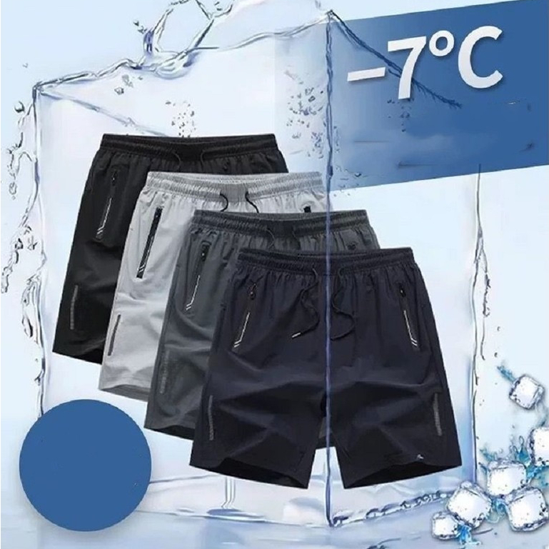 KIT 3 Bermuda Masculina Importada Seda Gelada Elastano Secagem Rápida Bolsos com Zíper Do P até o G3