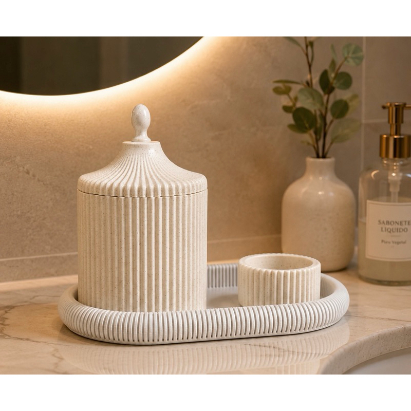 Conjunto Organizador de Lavabo - Decoração, utilidade, presente, suvenir.