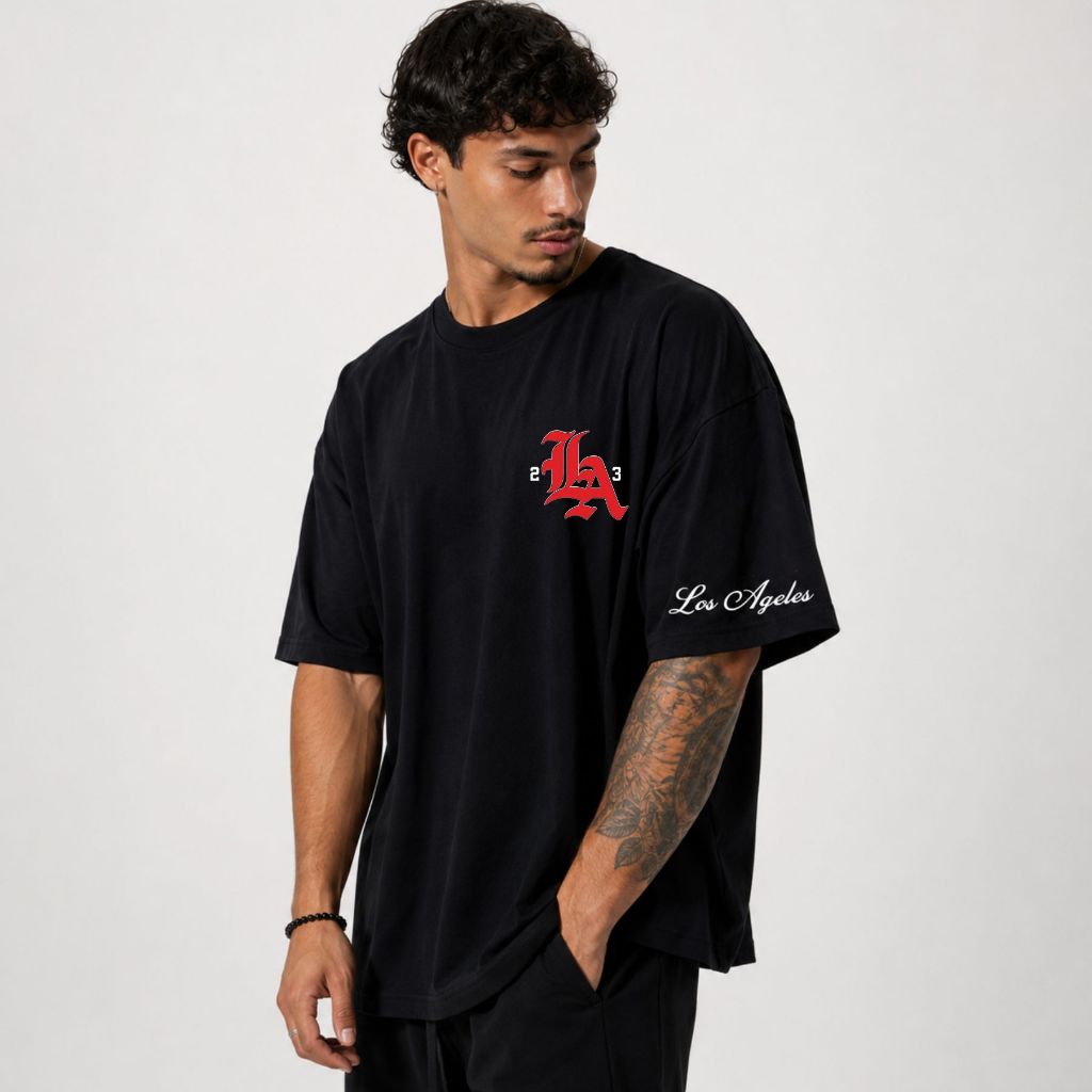 Camiseta Algodão Oversized Streetwear Los Angeles Estampa Estilosa Confortável California West Blusão Academia