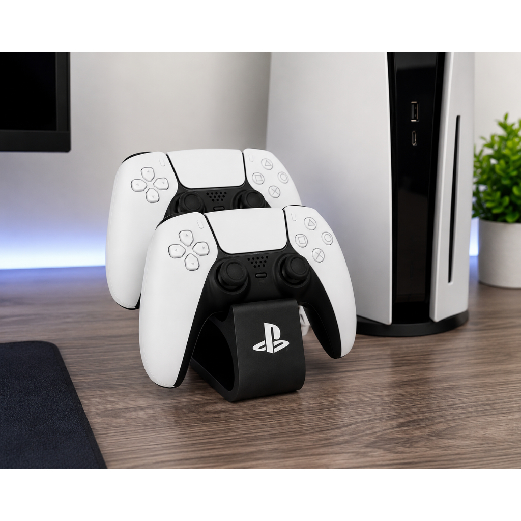 Suporte Controle PS5 DualSense Preto em Plástico Base Organizadora