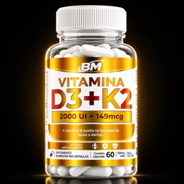 Vitamina D3 + K2 2000UI 149mcg Kit 60 Cápsulas Suplemento Vitamina D Vitamina K2