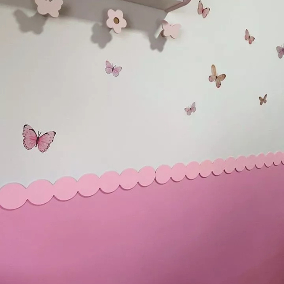 Rodameio Bolinhas Infantil Autocolante 3D Faixa Decorativa Quarto De Bebê Paredes Fácil Instalação