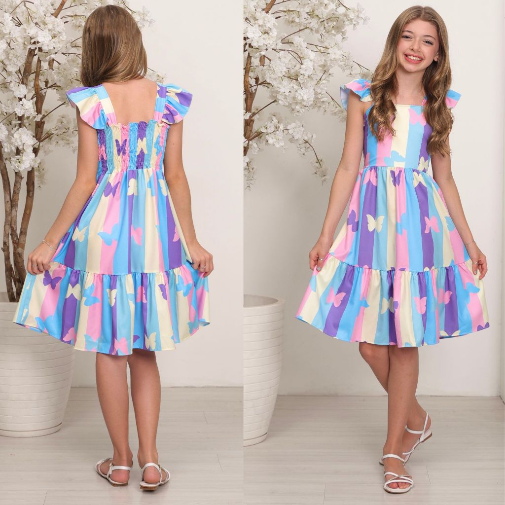vestido curto de estampado corações infantil juvenil meninas