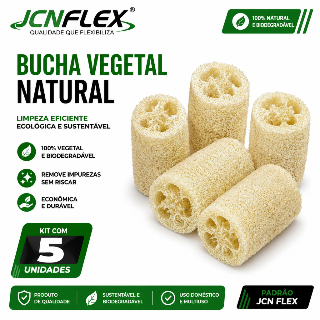 5 Buchas Esponja Vegetal Bucha Natural 100% Ecológica Esfoliante Pele
