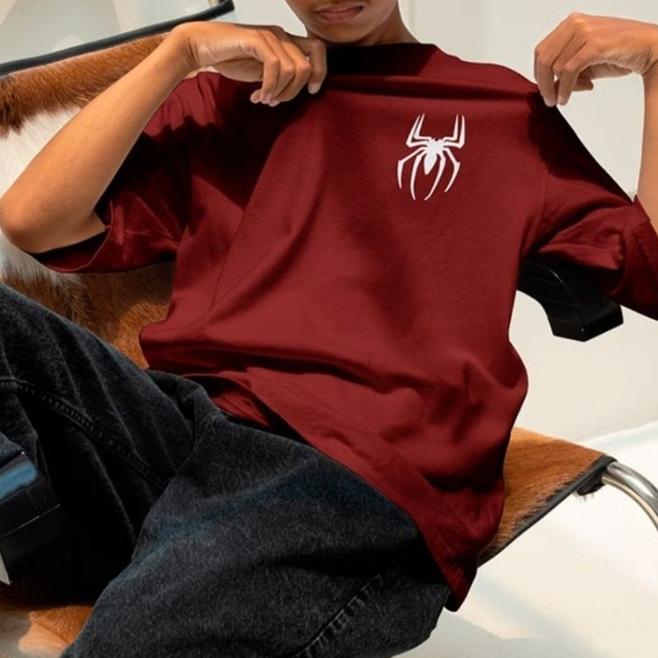 Camiseta Masculina Aranha Camisa 100% Algodão Estampada Confortável Regular