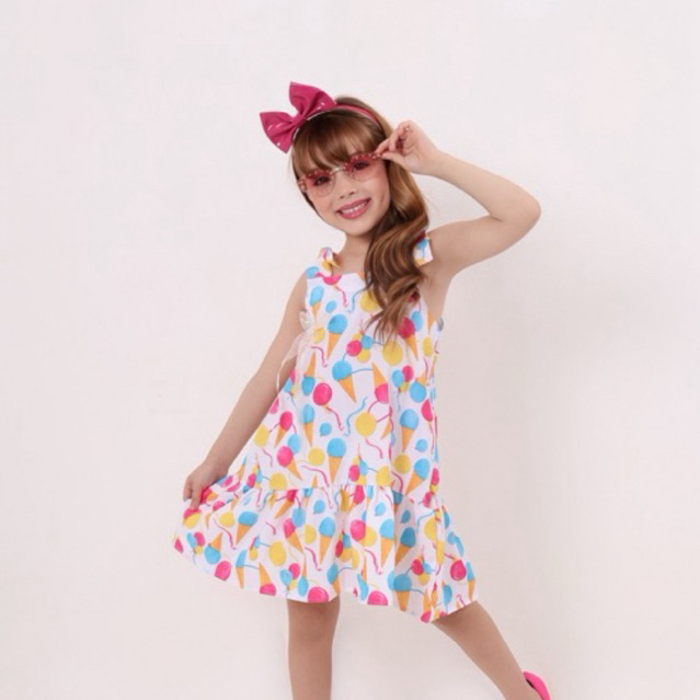 Vestido Infantil Menina Jardim Encantado Soltinho Infantil Festa Roupa Criança Feminino Estampado Babado Blogueirinha