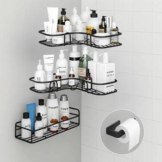Suporte Para Banheiro Porta Shampoo Sabonete Prateleira e Papel Higiênico Kit com 4 Peças