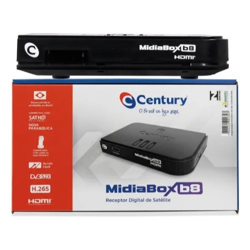 Receptor Conversor Midiabox B7 Century Digital Banda Ku Compativel com Antena de 60cm de Chapa