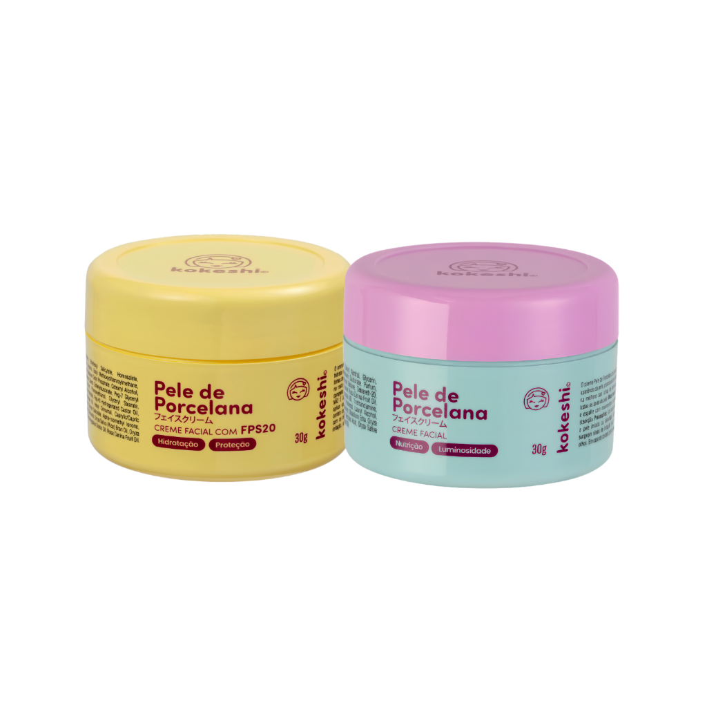 Kit Pele de Porcelana FPS20 + Hidratante Facial Pele de Porcelana Kokeshi
