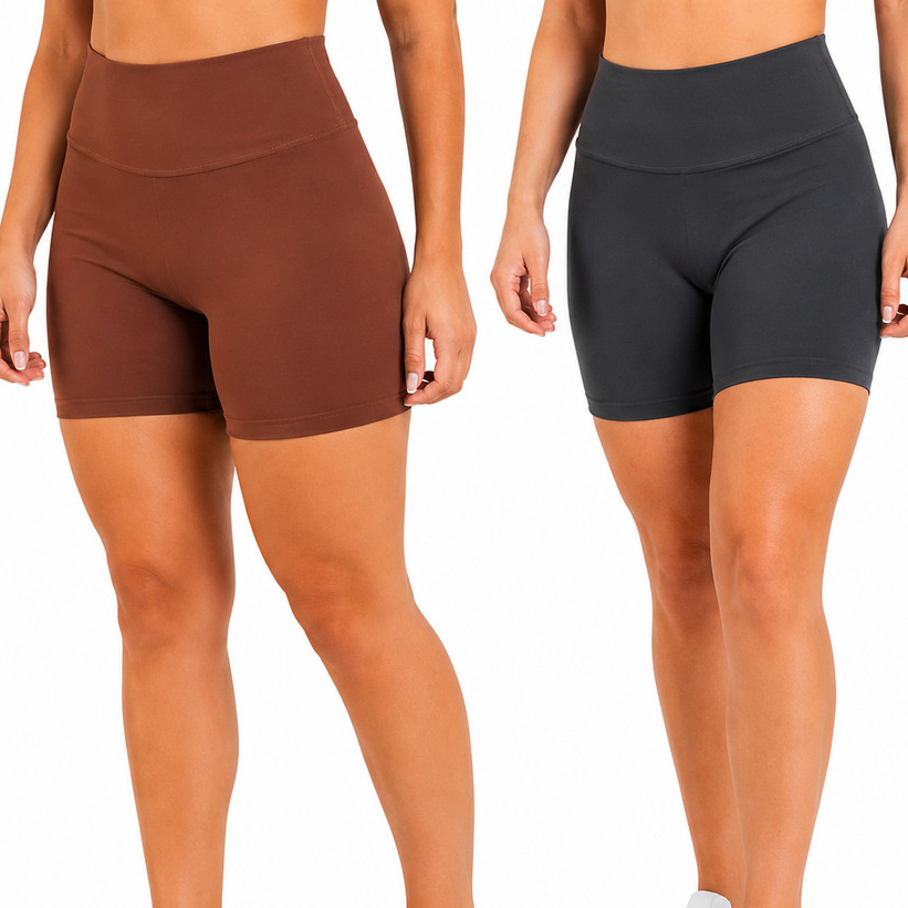 Kit 2 Shorts Fitness Feminino Cintura Alta Academia | Não Marca, Modela o Corpo e Secagem Rápida