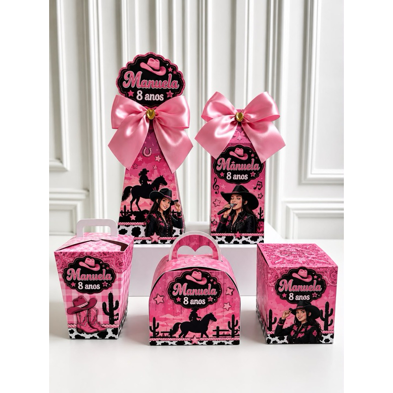 Kit Caixas Personalizadas Ana Castela - Boiadeira - Lembrancinha Festa Aniversário Infantil - Qualquer Tema