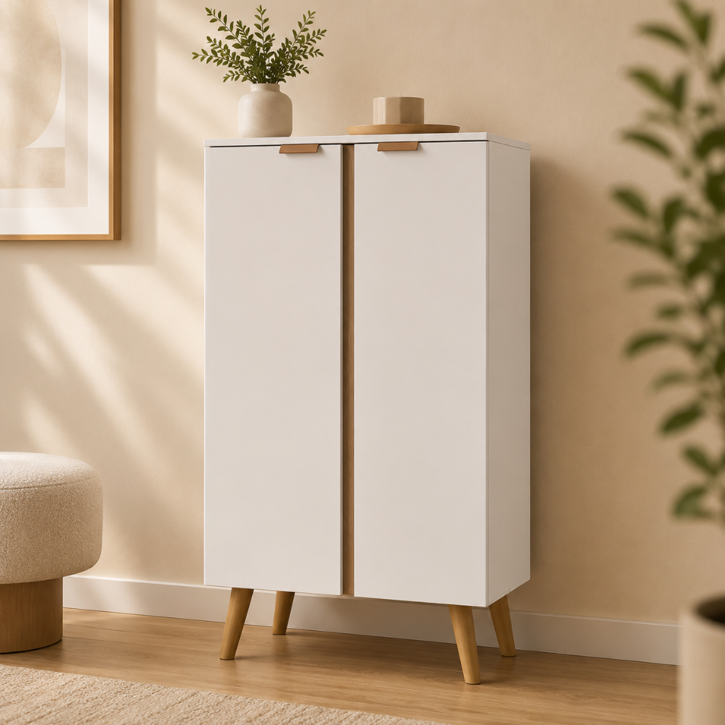 * PROMOÇÃO * Armário Multiuso 2 Portas e 3 Prateleiras Organizador Sapateira Banheiro Cozinha Lavanderia Quarto