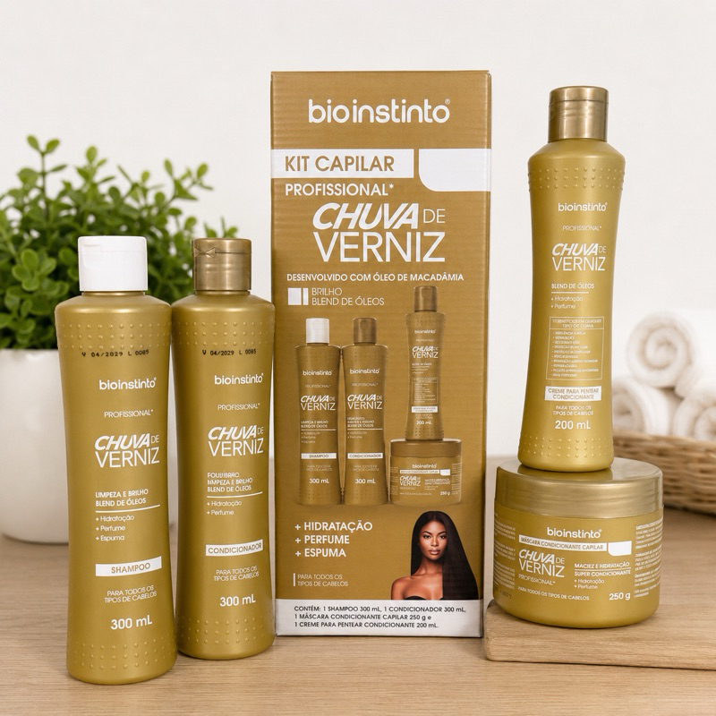 kit Capilar Chuva de Verniz - Bio Instinto 4 itens