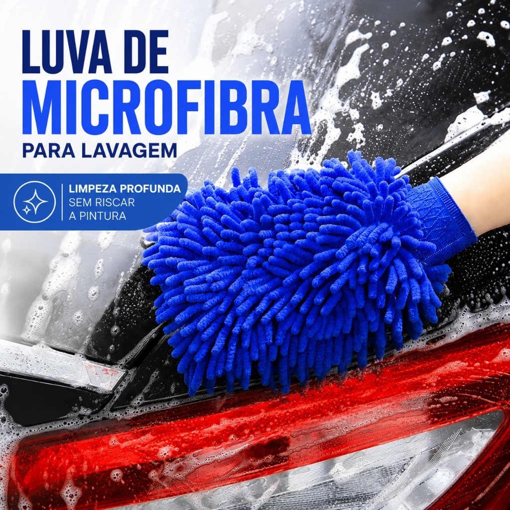 Luva de Microfibra Multifuncional À Prova D'Água Superfina para Limpeza Lavagem Carro Casa Toalha