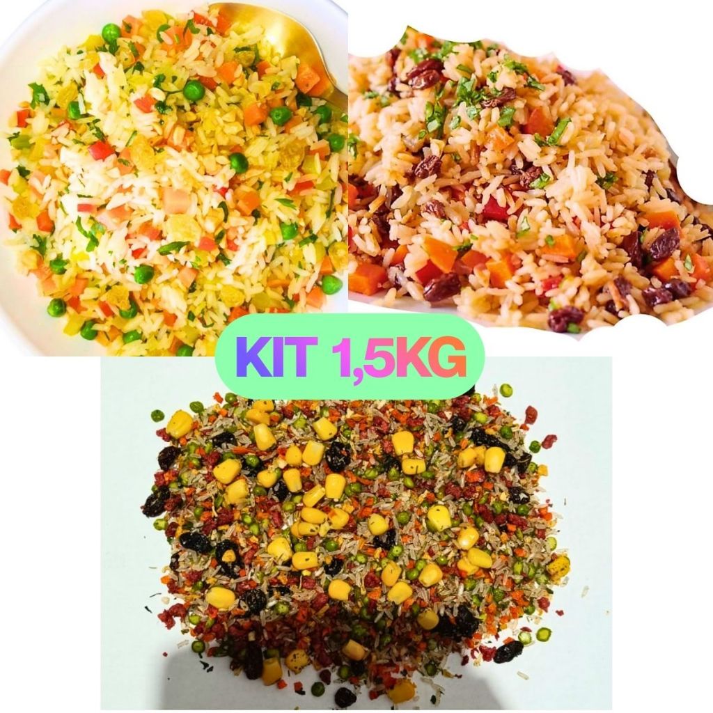 Arroz á Grega Kit Três Sabores 1,5KG Orgânico