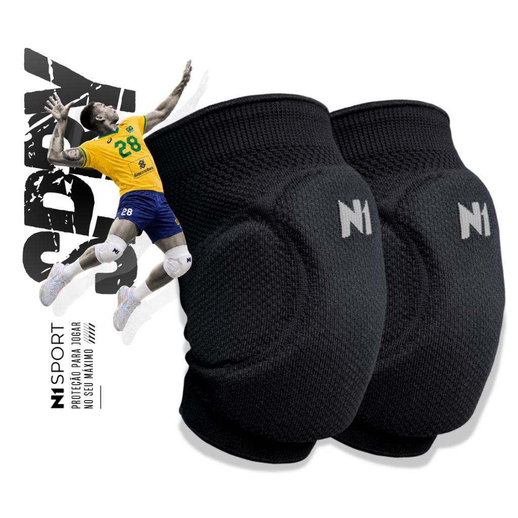 Joelheira Esportiva N1 Sport Spry Knit 3d Vôlei Pro Unissex