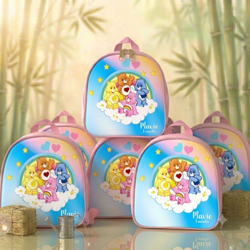 kit 10 mochilinhas infantil ursinhos carinhosos, vários temas, personalizamos em lembrancinhas e brindes