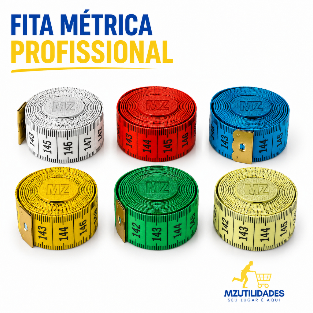 Fita Métrica Profissional Costura Alfaiate Modelagem Corpo 150cm Flexível Costureira 6 Cores