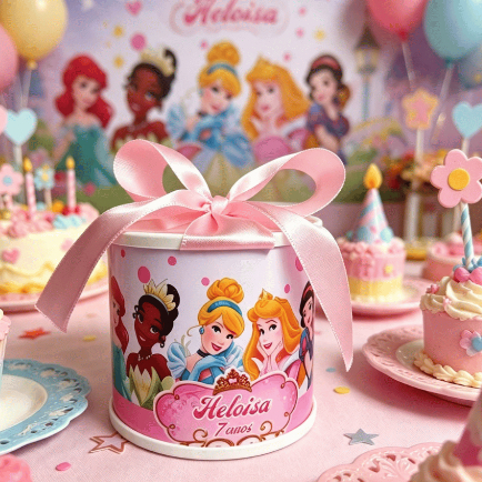 tubolatas personalizadas 5x6 Princesas\lembrancinhas  batizados, casamento, aniversario ... QUALQUER TEMA