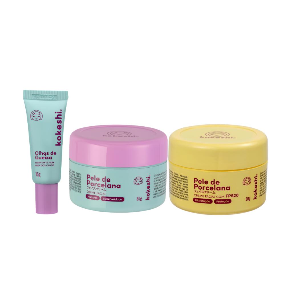 Kit Pele de Porcelana FPS20 + Pele de Porcelana e Olhos de Gueixa Kokeshi