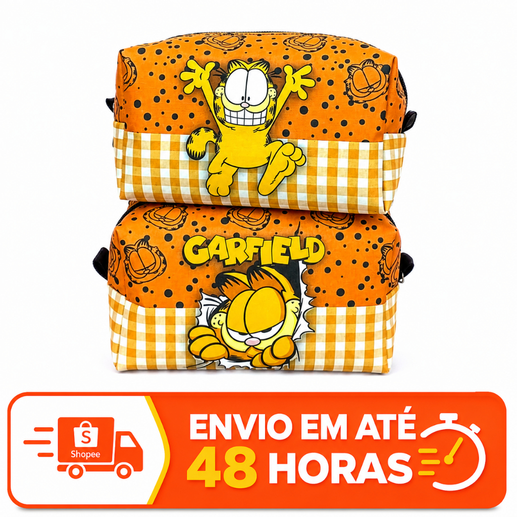 Necessaire Garfield Bolsa de viajem Organizadora Estojo Transporte