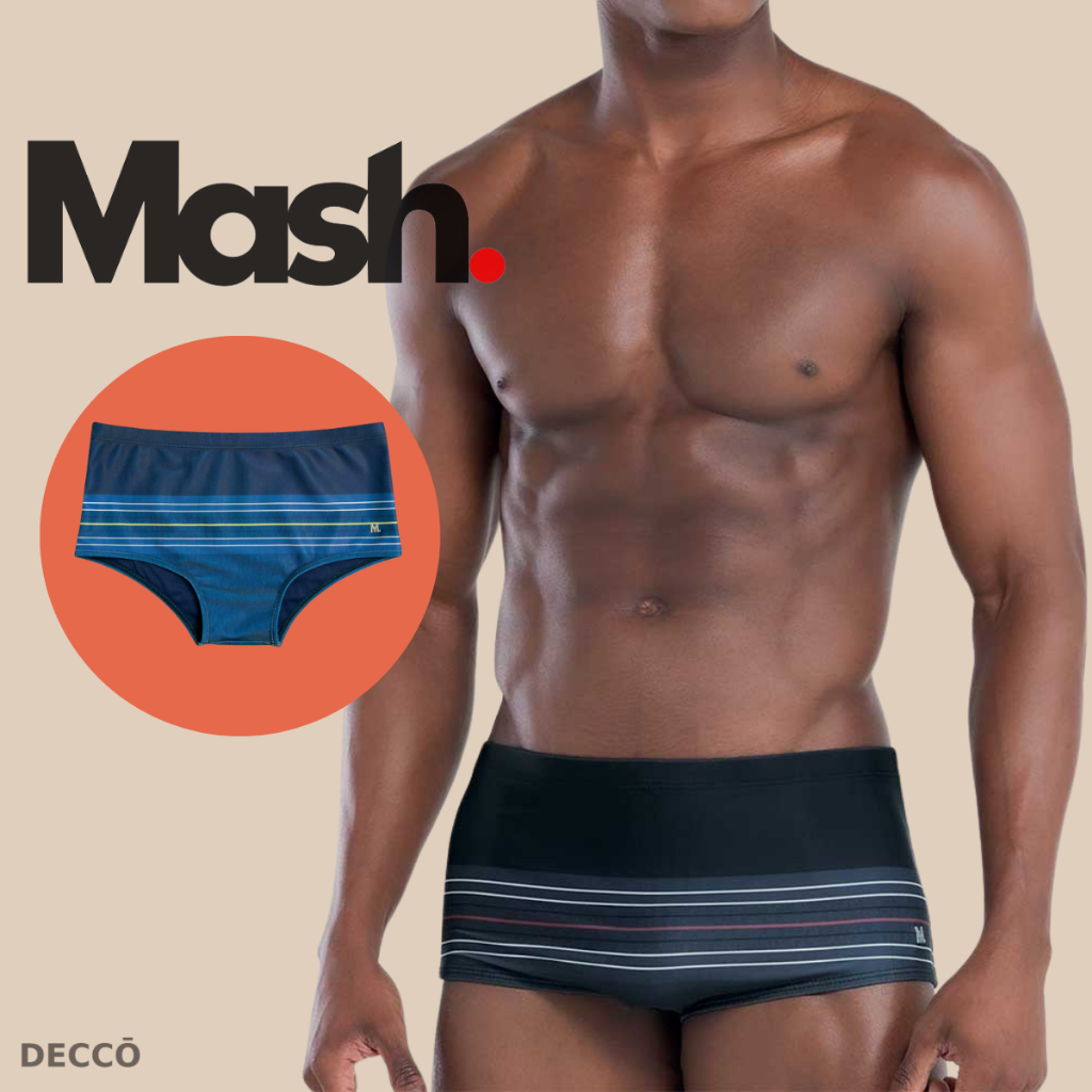Sungão Masculino Mash Estampado Listrado Confortavel Com Forro E Cintura Elastic