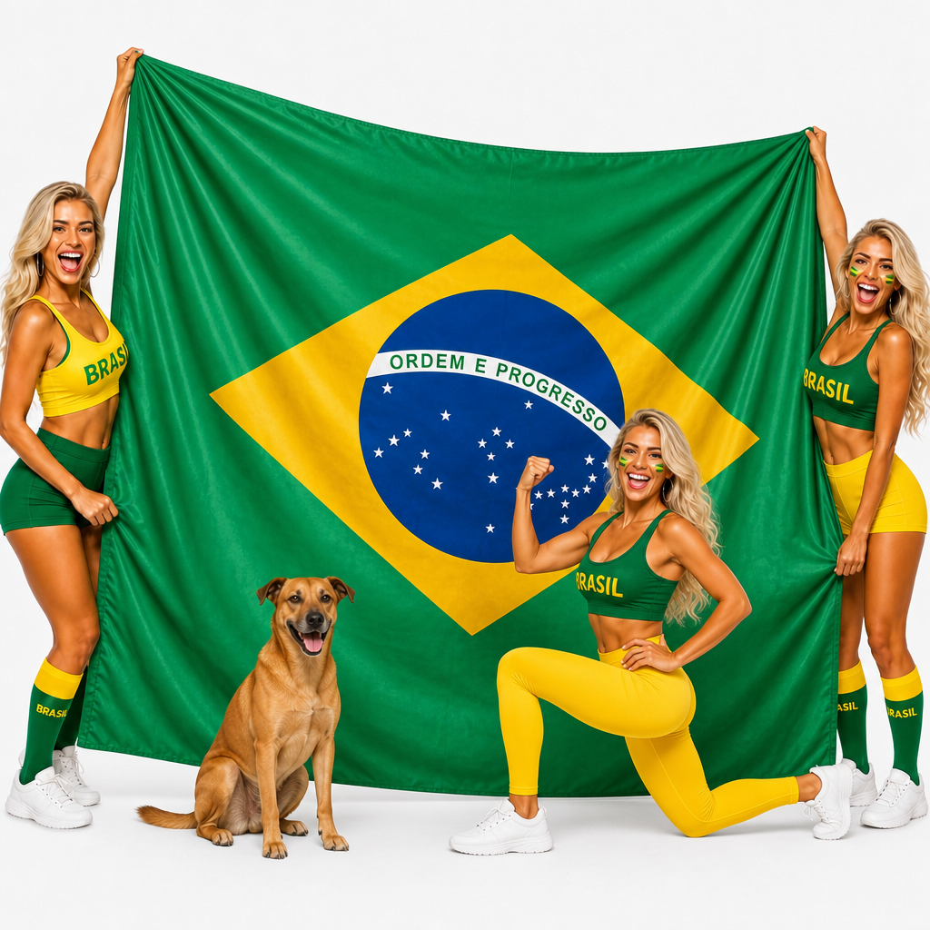 Bandeira Do Brasil Oficial 3 x 2 Metros Futebol Feminino Copa do Mundo
