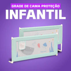 Grade de Cama para Proteção Infantil Idosos Bebê Articulável 1,5m 1,8m 2m